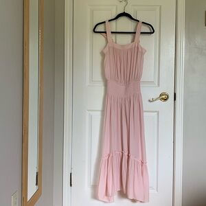 Ramy Brook Mackenzy Midi Summer Dress Powder Pink Extra Small (US4)